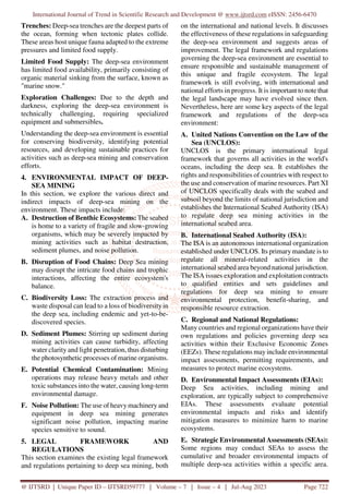 Environmental Impact of Deep Sea Mining A ChatGPT Analysis | PDF