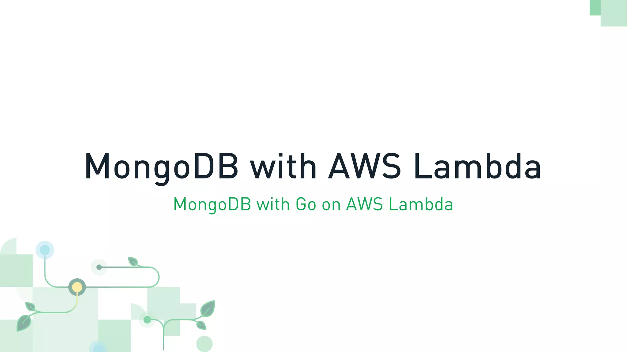 MongoDB with AWS Lambda
MongoDB with Go on AWS Lambda
 