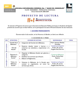 Programa Nacional de Lectura 11 + 1