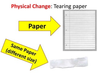 Physical Change: Tearing paper


      Paper
 