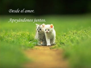Desde el amor.
Apoyándonos juntos.
 