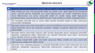 Орлогын хандлага
№ Орлогын хандлагаар бизнесийн үнэлгээ хийхдээ дараах нөхцөлийг анхаарна:
1 Нийт өмчийн үнэ цэнэ дээр санхүүгийн өрийн үнэ цэнийг нэмж, өрийг барагдуулах боломжтой
мөнгө, түүнтэй адилтгах хөрөнгийн дүнг хасаж байгууллагын үнэ цэнийг тодорхойлж болно.
Эсхүл байгууллагын үнэ цэнээс санхүүгийн өрийн үнэ цэнийг хасаж, өрийг барагдуулах
боломжтой мөнгө, түүнтэй адилтгах хөрөнгийн дүнг нэмж өмчийн үнэ цэнийг тодорхойлж болно.
2 Урт хугацааны өсөлтийн хувь нь улсын эдийн засгийн өсөлтийн хувиас их байх тохиолдолд
үндэслэлийг тайлбарлана
3 Ирээдүйн мөнгөн гүйлгээний төсөөллийн ул үндэслэлтэй байдлыг шалган магадлахдаа үнэлэгдэж
байгаа бизнесийн түүхэн урт хугацааны дунджийг салбарын дундажтай харьцуулан шинжилгээ
хийсэн байна.
4 Ирээдүйн мөнгөн гүйлгээний төсөөлөл хийх хугацааг бизнесийн онцлог, амьдралын мөчлөгийг
харгалзан тодорхойлсон байна. Жишээлбэл, уул уурхайн бизнесийн хувьд ашигт малтмалын
ордын нөөцийг ашиглах хугацааг харгалзах, г.м.;
5 Том хувьцаа эзэмшигчийн үнийн мэдээллийг ашигласан байвал өмчийн үнэ цэнэд хяналтгүйн
хорогдуулгын тохируулгыг хийвэл зохино.
6 Хаалттай, эсхүл хувьцааны арилжаа нь идэвхгүй бизнесийн үнэлгээ хийх тохиолдолд зах зээлд
борлогдох чадваргүйн хорогдуулга, хяналтгүйн хорогдуулгын тохируулгыг хамт хэрэглэвэл
зохино.
 