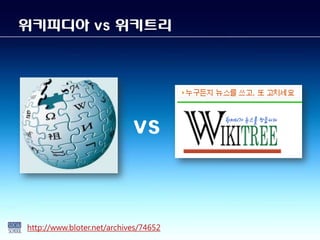 위키피디아 vs 위키트리




                            vs



http://www.bloter.net/archives/74652
 