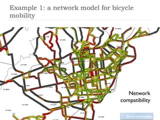 Example 1: a network model for bicycle
mobility




                                    Network
                                 compatibility

51
                                   Some examples
 