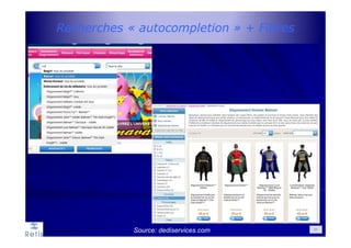 Recherches « autocompletion » + Filtres
21
Source: dediservices.com
 