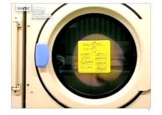 „Waiting to start“-Folie

                                                                                      Die wird vor der Präsentation
                                                                                      gezeigt.

                                                                                      Vielleicht ein Waschsalon. Eine
                                                                                      Waschmaschine, die sich dreht?




Source: nplus - any given saturday (afternoon) http://www.youtube.com/watch?v=QrDsoj61bZc


                                                                                                                        1
 