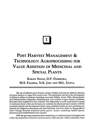 Polytherapic Medicinal Plants Spices Post Harvest Management And Export ...