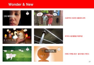 27
Wonder & New
소셜커머스 최초로 상품정보 공개
유저의 소셜 활동을 이끌어냄
브랜드 마케팅 효과 – 올리브팜스 케이스
 