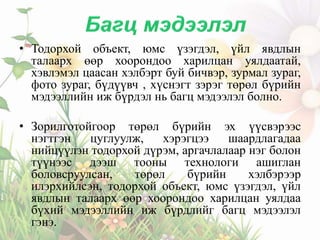 Багц мэдээлэл | PPT