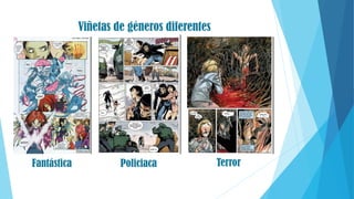 Viñetas de géneros diferentes
Fantástica Policiaca Terror
 