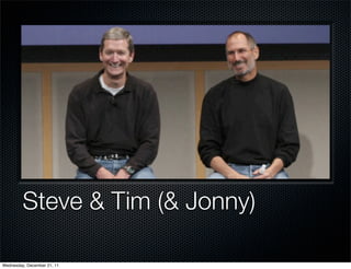 Steve & Tim (& Jonny)

Wednesday, December 21, 11
 