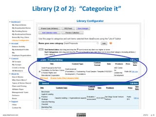 Library (2 of 2): “Categorize it”




www.IdeaEncore.com                                       1/5/11   p. 31
 
