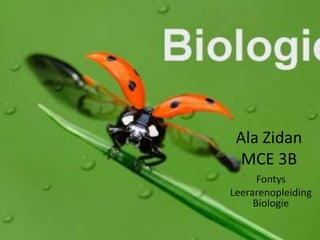 Ala Zidan
MCE 3B
Fontys
Leerarenopleiding
Biologie
 