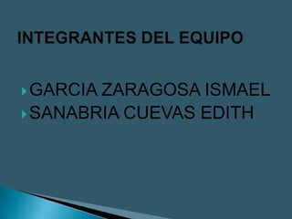  GARCIAZARAGOSA ISMAEL
 SANABRIA CUEVAS EDITH
 
