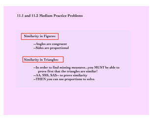 11.1 and 11.2 Medium Practice Problems
 