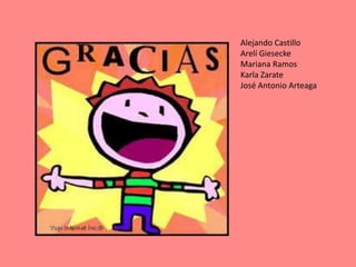 Alejando Castillo
Arelí Giesecke
Mariana Ramos
Karla Zarate
José Antonio Arteaga
 