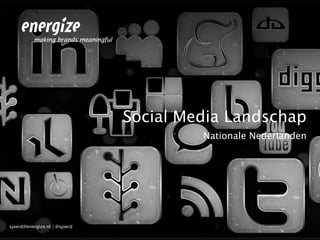 Social Media Landschap
                                        Nationale Nederlanden




sjoerd@energize.nl | @sjoerd
 