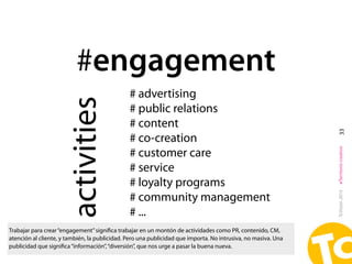 #engagement
                        activities             # advertising
                                               # ...