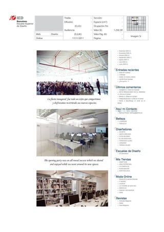  




                         Tirada:                - Sección:                   -
                         Difusión:              - Espacio (cm2):             -
                                     (O.J.D.)      Ocupación (%):            -
                         Audiencia:             - Valor (€):         1.250, 00
       Web      Diseño               (E.G.M.)      Valor Pág. (€):           -
                                                                                 Imagen: Sí
       Online                      17/11/2011      Página:                   -


	
  




	
  
 