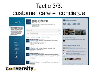 Tactic 3/3:
customer care = concierge
 