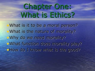 One Morality Chapter 1 | PPT