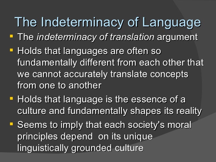 linguistic indeterminacy thesis