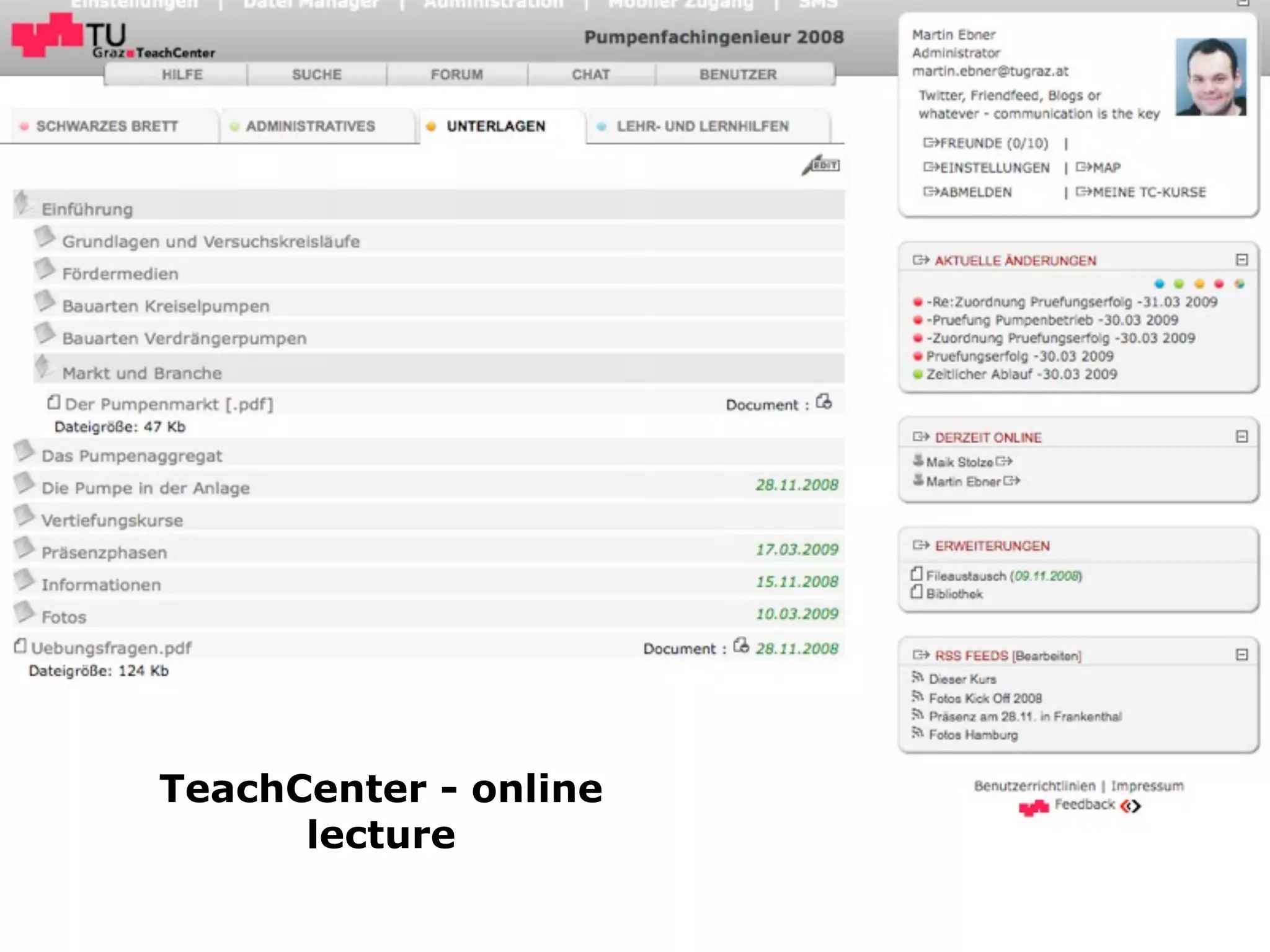 TeachCenter - online
      lecture
 