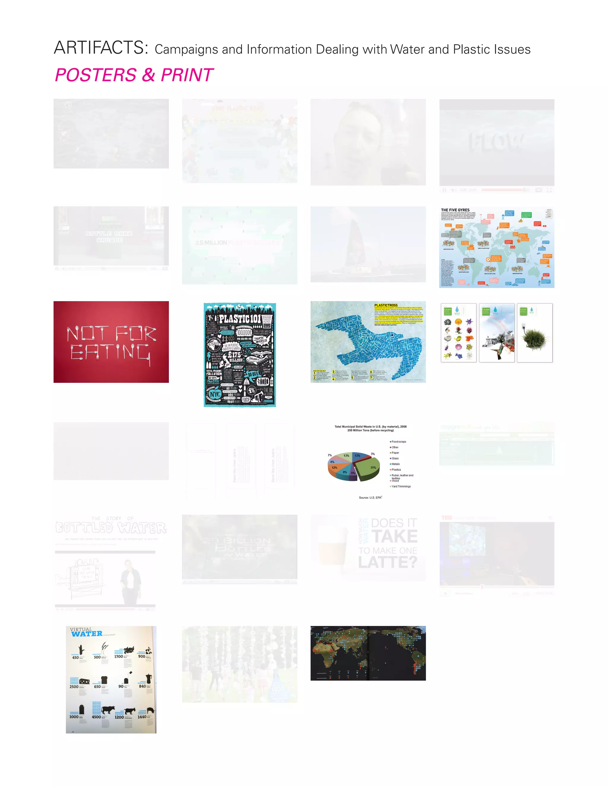 Artifacts: Campaigns and Information Dealing with Water and Plastic Issues
POSTERS & PRINT
 
