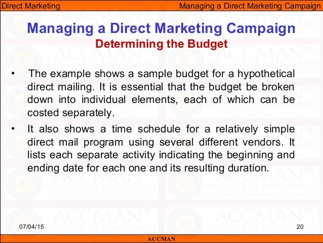 sample marketing campaign
