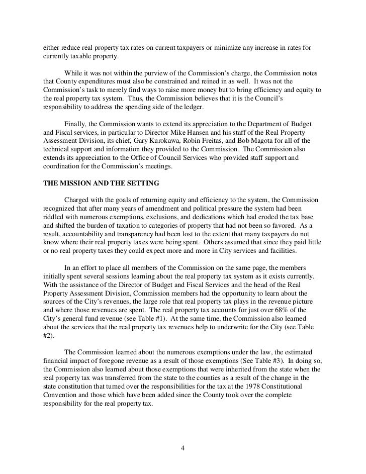 Real Property Tax Advisory Commission Report