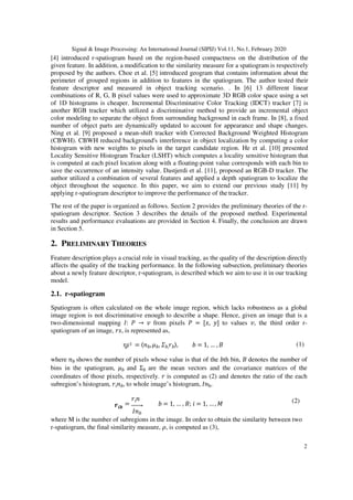 Applying R-spatiogram in Object Tracking for Occlusion Handling | PDF
