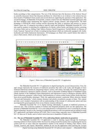 Digital learning using Maktabah Syumilah NU 1.0 software and computer application for Islamic moderation in pesantren 