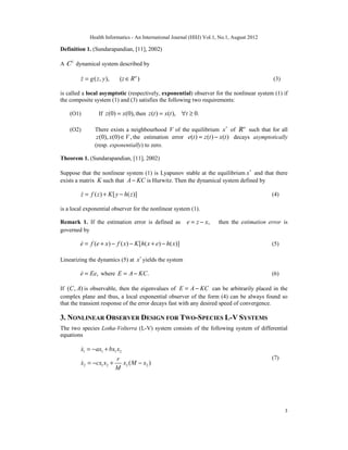 NONLINEAR OBSERVER DESIGN FOR L-V SYSTEM | PDF