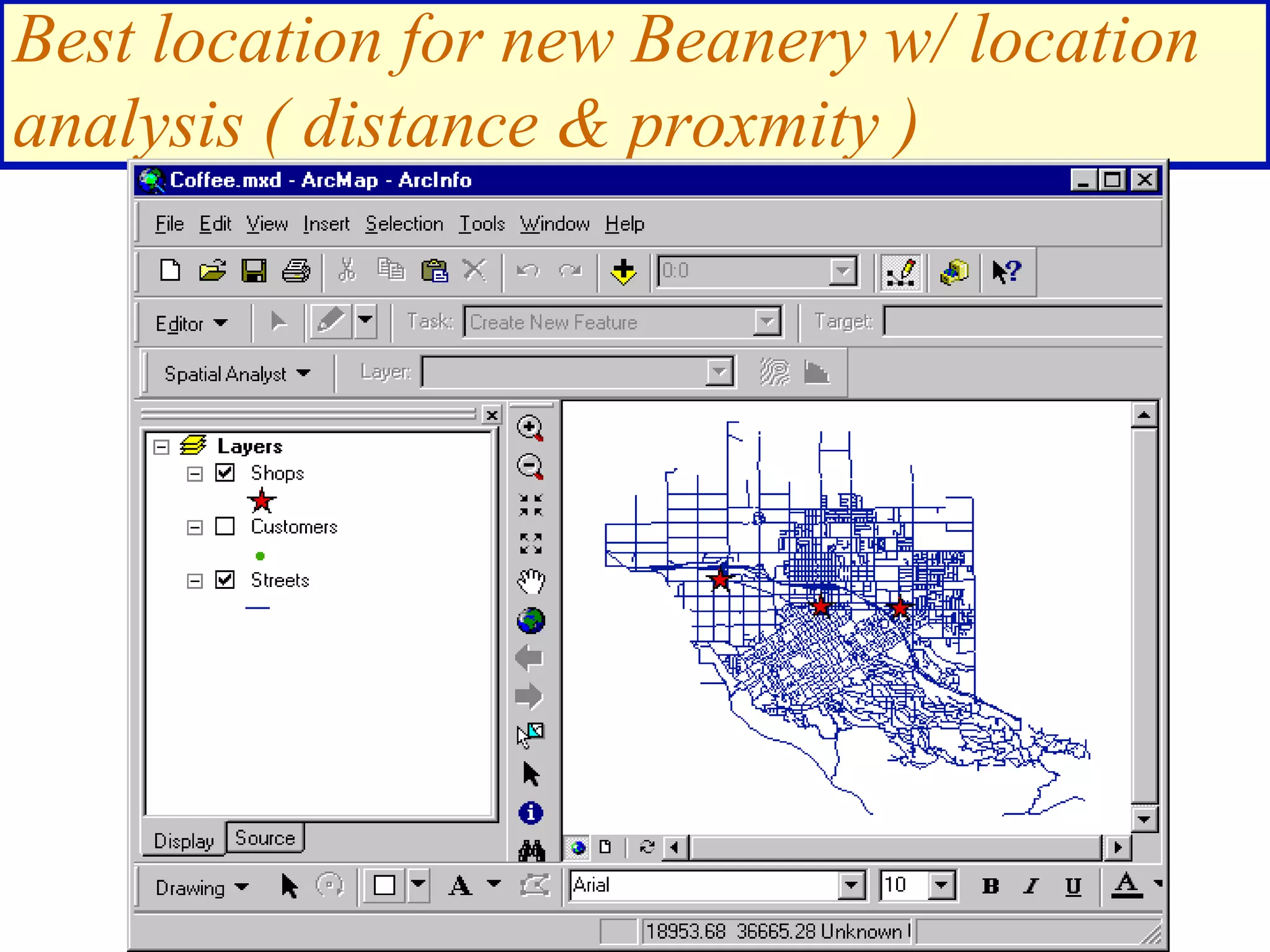 Best location for new Beanery w/ location
analysis ( distance & proxmity )
 