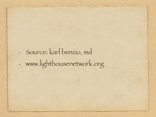 •   Source: karl benzio, md
•   www.lighthousenetwork.org
 