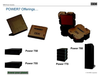 © 2010 IBM Corporation
IBM Power Systems
POWER7 Offerings…
Power 750
Power 755 Power 770
Power 780
 