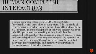 Intro. to Human Computer Interaction | PPTX