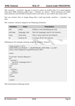 WML-Tutorial | PDF