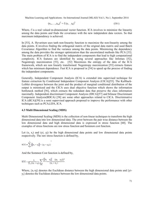A REVIEW ON LINEAR AND NON-LINEAR DIMENSIONALITY REDUCTION TECHNIQUES | PDF