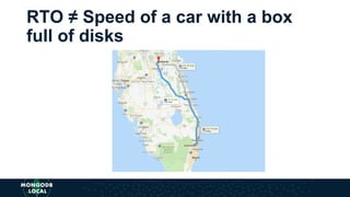 RTO ≠ Speed of a car with a box
full of disks
 