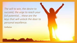 The will to win, the desire to
succeed, the urge to reach your
full potential... these are the
keys that will unlock the door to
personal excellence.
Confucius
M
L
R
 