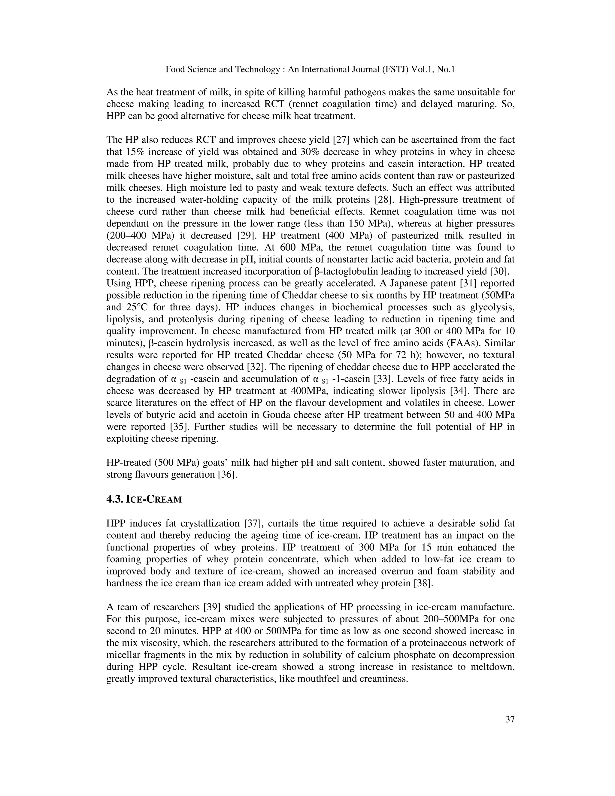 HIGH-PRESSURE PROCESSING AND ITS APPLICATIONS IN THE DAIRY INDUSTRY | PDF