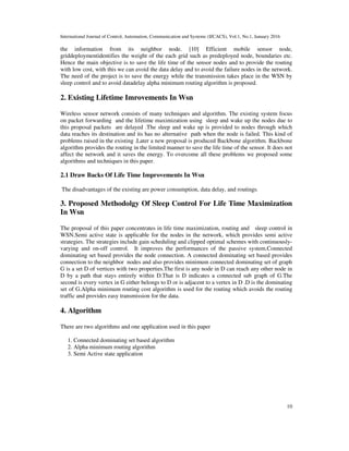 SLEEP CONTROL FOR LIFE TIME MAXIMIZATION AND ROUTING IN WSN | PDF