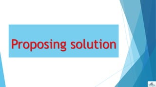 Proposing solution
 