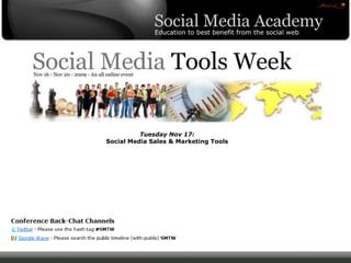 Tuesday Nov 17:Social Media Sales & Marketing Tools 