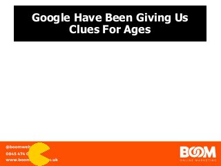 Google Have Been Giving Us
Clues For Ages
 