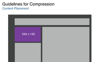 240 x 135
Content Placement
Guidelines for Compression
 