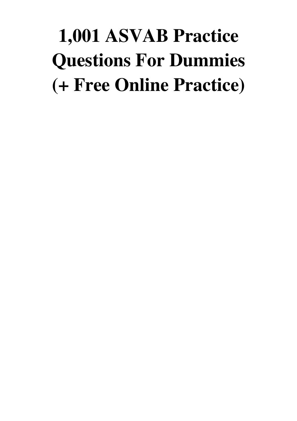 (2013) 1,001 ASVAB Practice Questions For Dummies (+ Free Online