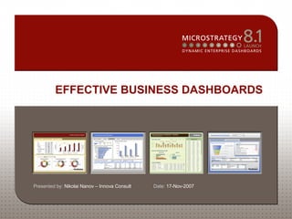 EFFECTIVE BUSINESS DASHBOARDS Presented by:  Nikolai Nanov – Innova Consult  Date:  17-Nov-2007  
