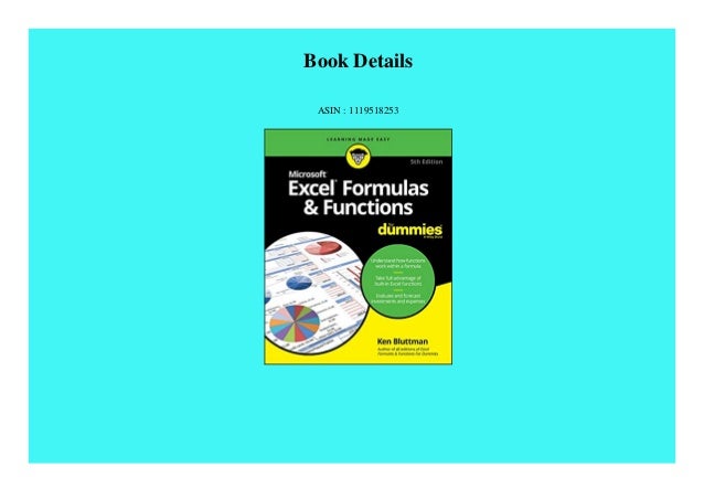 Download Pdf Excel Formulas Functions For Dummies